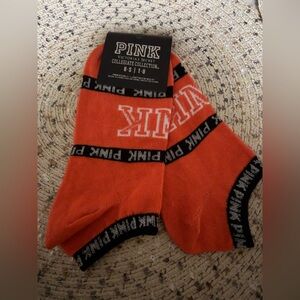 3 pairs PINK Victoria's Secret Vibrant Orange Casual Socks